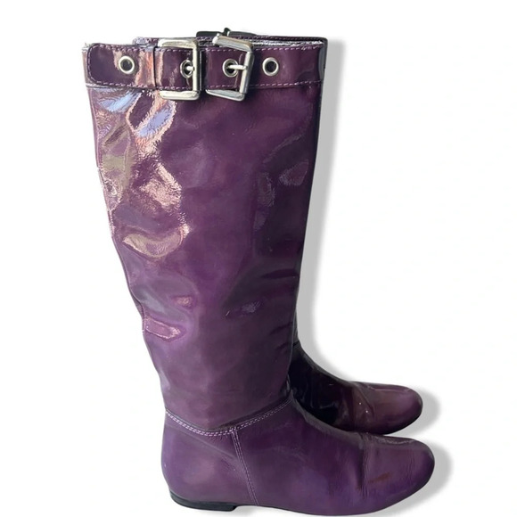 Bravo Browns Purple Patent Leather Riding Boots - Picture 3 of 16